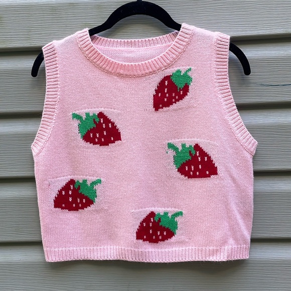 SHEIN Sweaters - Strawberry Graphic Knit Sweater Vest
